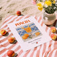 Poncha – Portuguese Liqueur Drink, Sky Bar Illustration, unframed on coastal sand