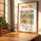 Poncha – Portuguese Liqueur Drink, Sky Bar Illustration, no-text version framed in wood