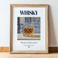 Whisky – Scottish Spirit Drink, Beach Bar Poster, in wooden frame leaning on the floor