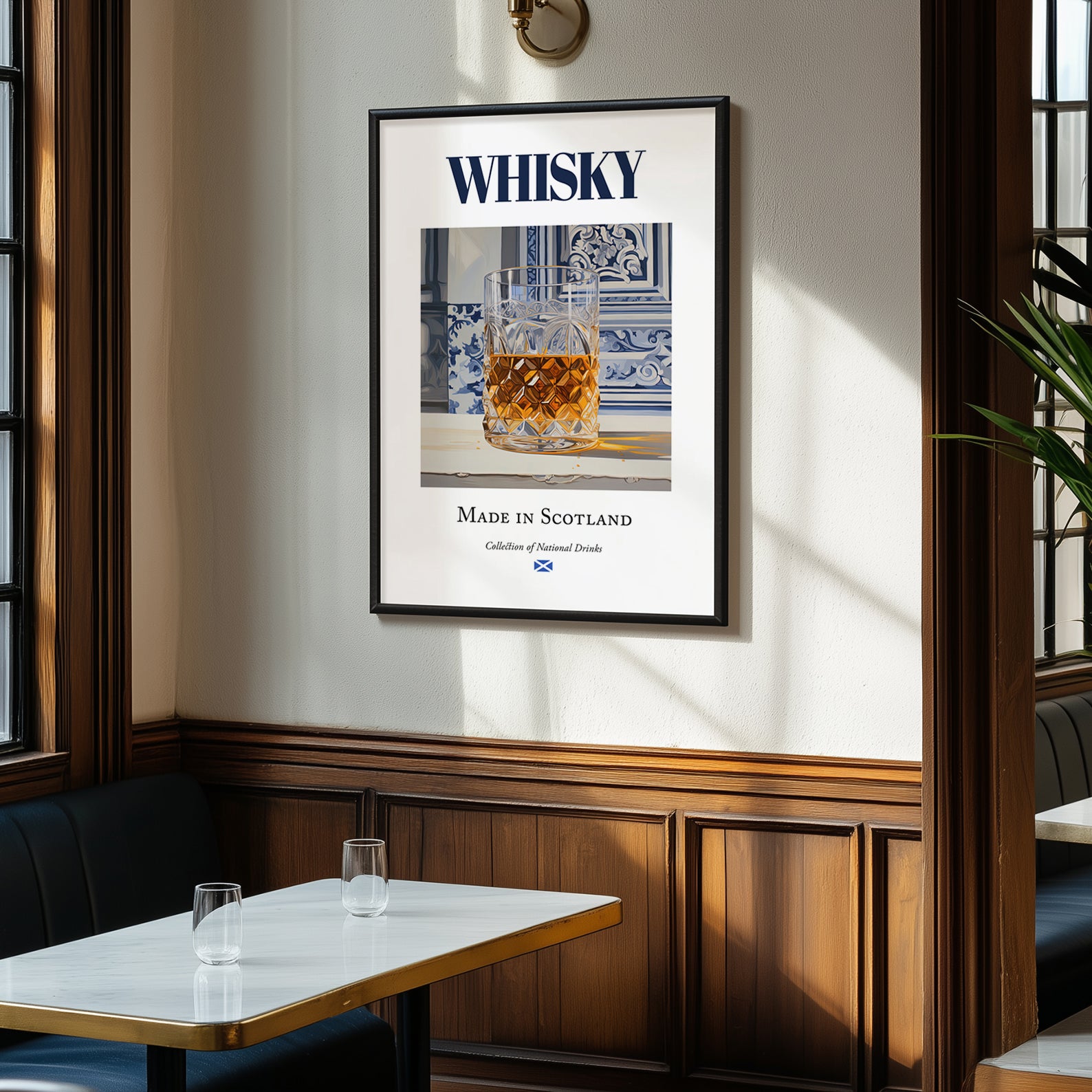Whisky – Scottish Spirit Drink, Beach Bar Poster, clean layout with no caption