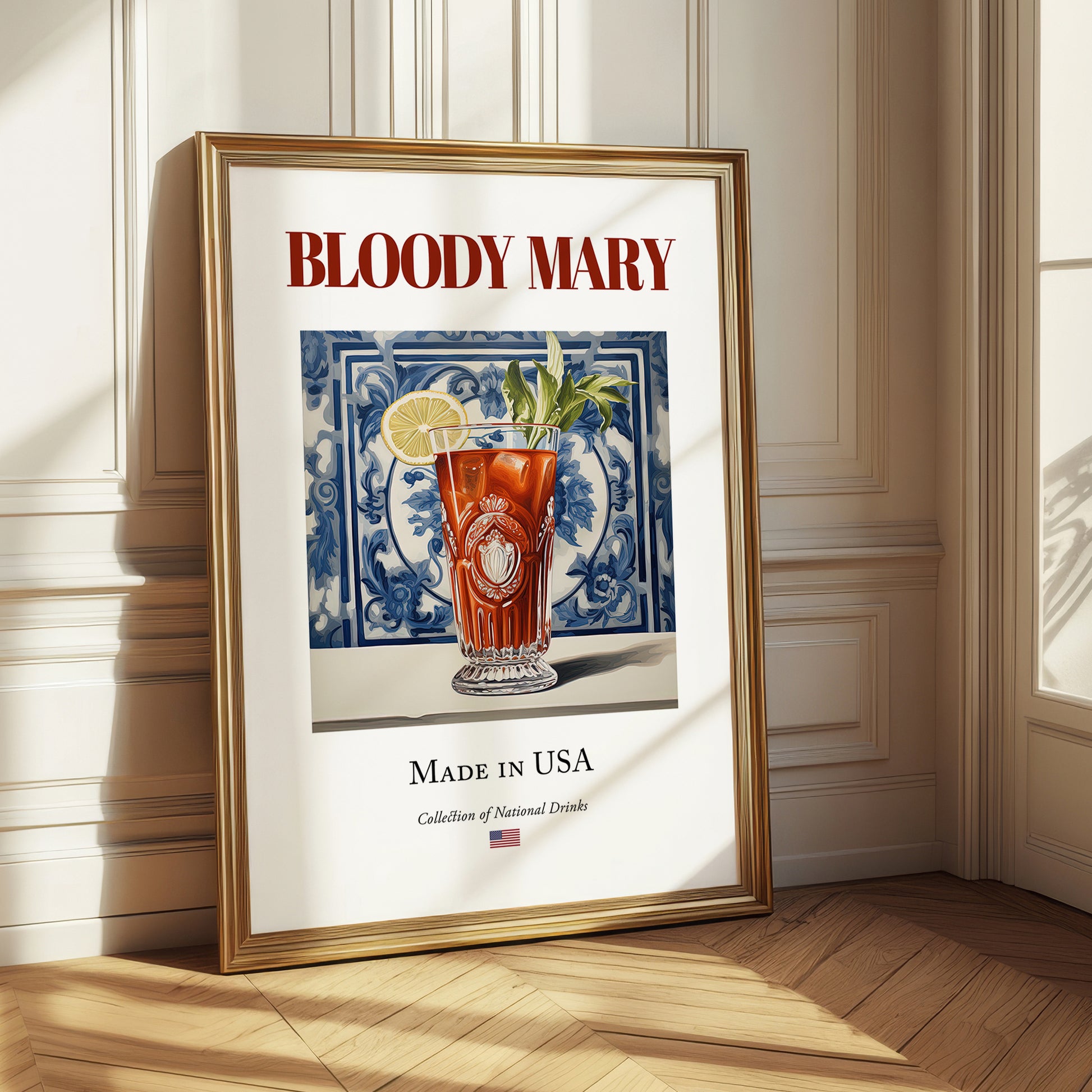 Bloody Mary – American Cocktail Drink, Beach Bar Illustration