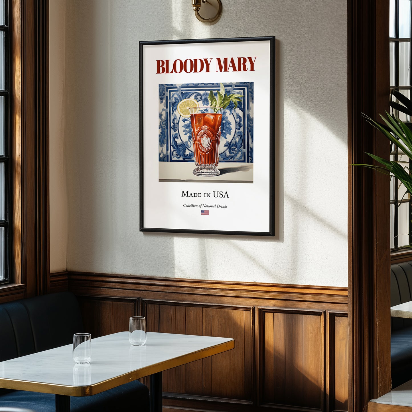 Bloody Mary – American Cocktail Drink, Beach Bar Illustration, clean layout with no caption
