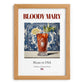 Bloody Mary – American Cocktail Drink, Beach Bar Illustration, set in oak frame