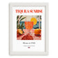 Tequila Sunrise – American Cocktail Drink, Rooftop Terrace Poster, placed in minimal white frame