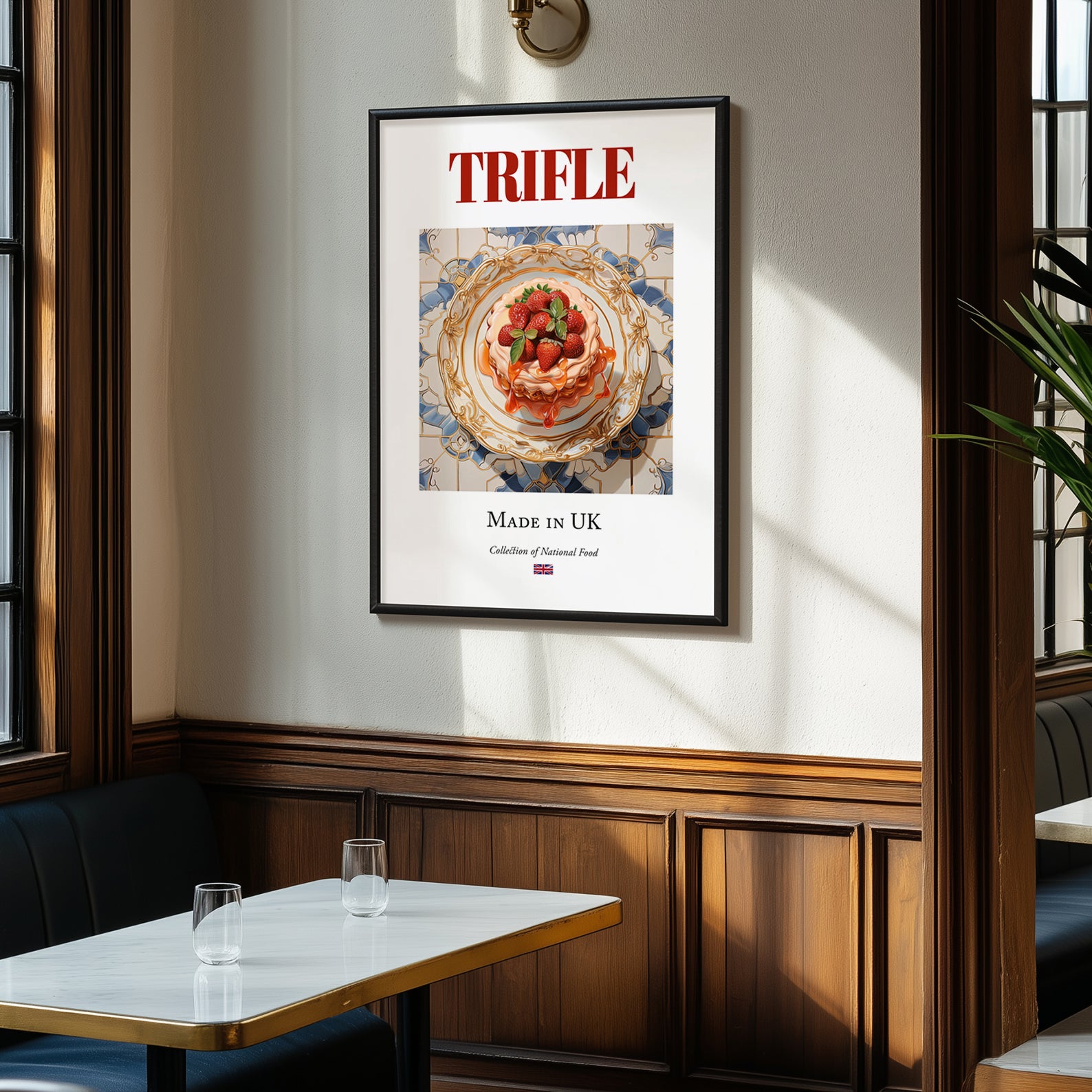 Trifle – English Dessert Dish, Fine Dining Restaurant Poster, clean layout with no caption
