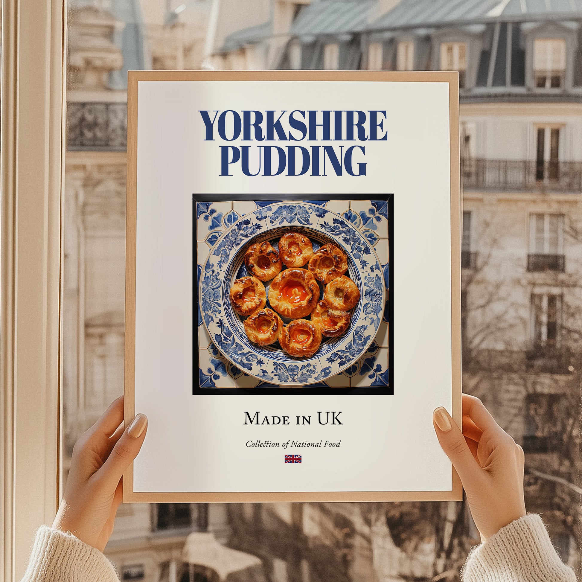 Yorkshire Pudding – English Bread Dish, Fine Dining Restaurant Wall Art, styled in a charming Paris street view