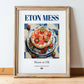 Eton Mess – English Dessert Dish, Food Bar Still Life, in wooden frame leaning on the floor
