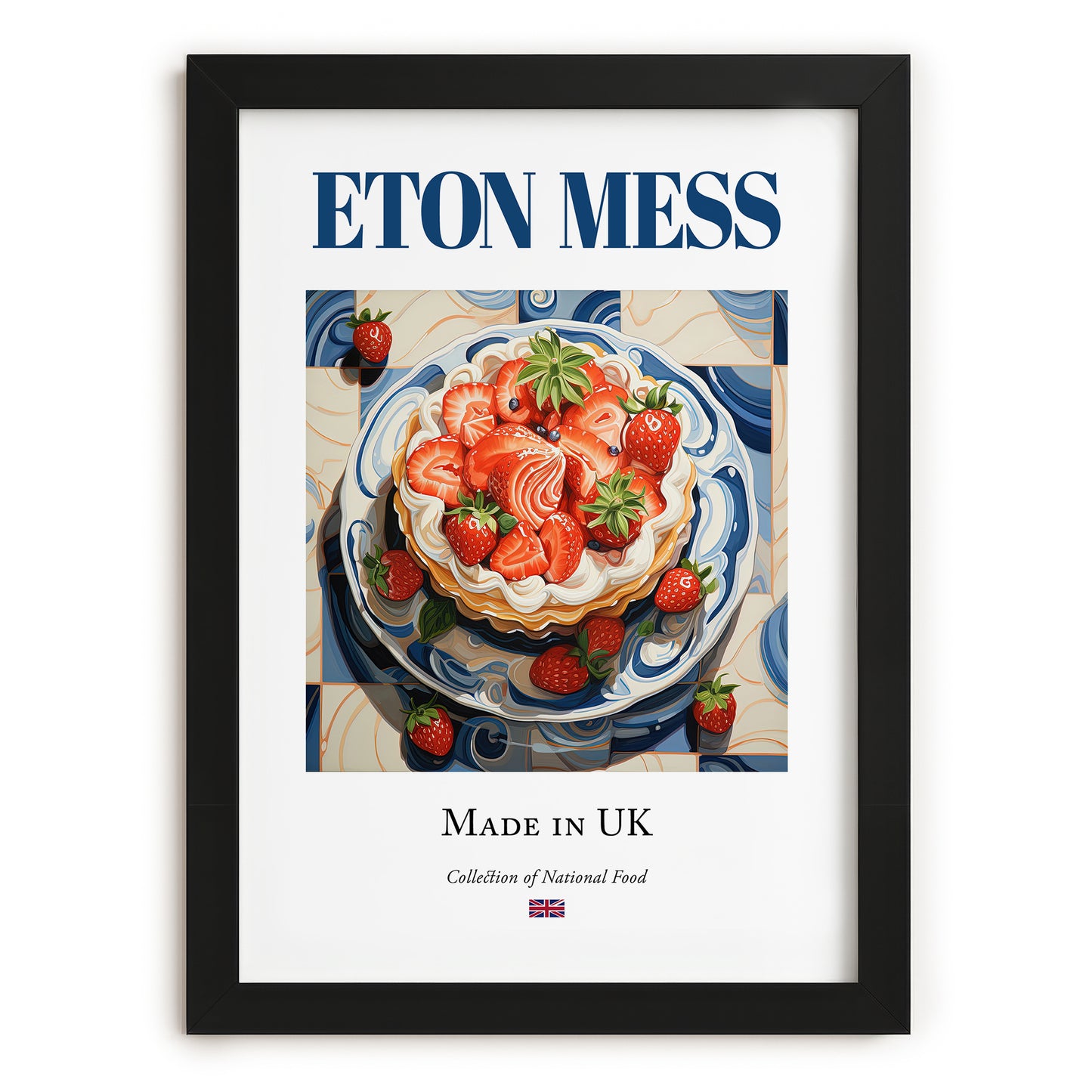 Eton Mess – English Dessert Dish, Food Bar Still Life, in sleek black frame