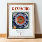 Gazpacho – Spanish Soup Dish, Tavern Poster, in wooden frame leaning on the floor