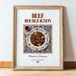 Beef Bourguignon – French Stew Dish, Fine Dining Restaurant Poster, in wooden frame leaning on the floor
