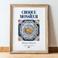 Croque Monsieur – French Snack Dish, Brasserie Poster, in wooden frame leaning on the floor
