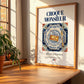 Croque Monsieur – French Snack Dish, Brasserie Poster, no-text version framed in wood