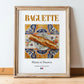 Baguette – French Bread Dish, Bistro Print, in wooden frame leaning on the floor