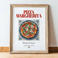 Pizza Margherita – Italian Pizza, Trattoria Wall Art, in wooden frame leaning on the floor