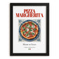 Pizza Margherita – Italian Pizza, Trattoria Wall Art, in sleek black frame