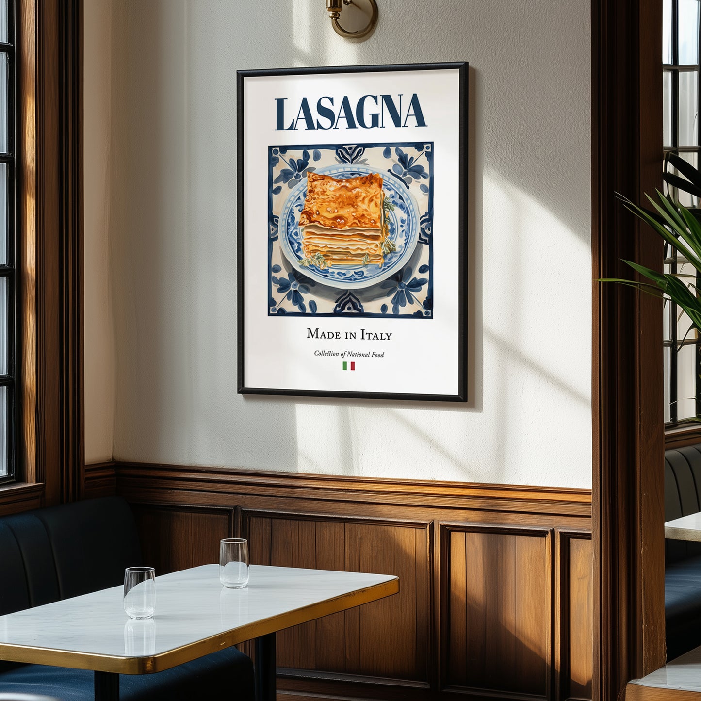 Lasagna – Italian Pasta, Trattoria Print, clean layout with no caption