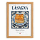 Lasagna – Italian Pasta, Trattoria Print, set in oak frame