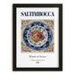 Saltimbocca – Italian Meat Dish, Farmhouse Kitchen Print, in sleek black frame