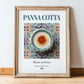 Panna Cotta – Italian Dessert Dish, Brasserie Poster, in wooden frame leaning on the floor