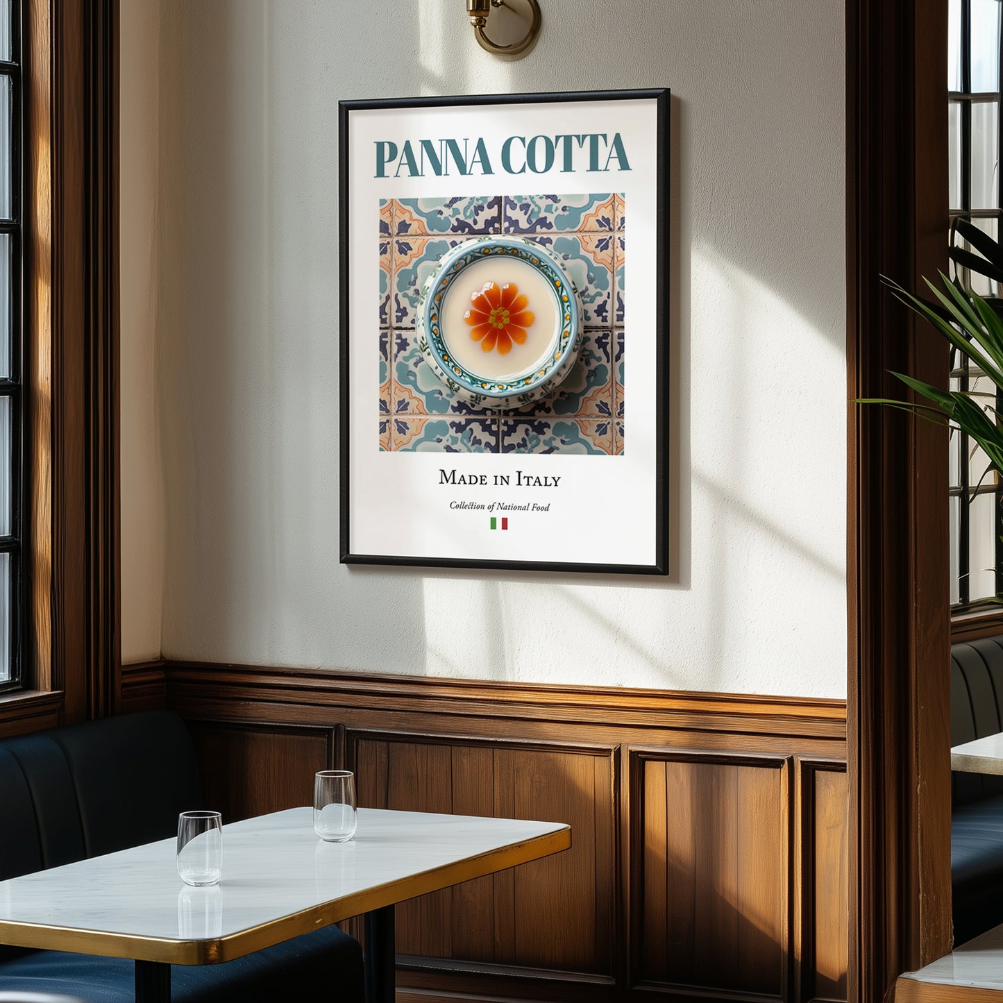 Panna Cotta – Italian Dessert Dish, Brasserie Poster, clean layout with no caption