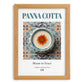 Panna Cotta – Italian Dessert Dish, Brasserie Poster, set in oak frame