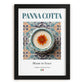 Panna Cotta – Italian Dessert Dish, Brasserie Poster, in sleek black frame