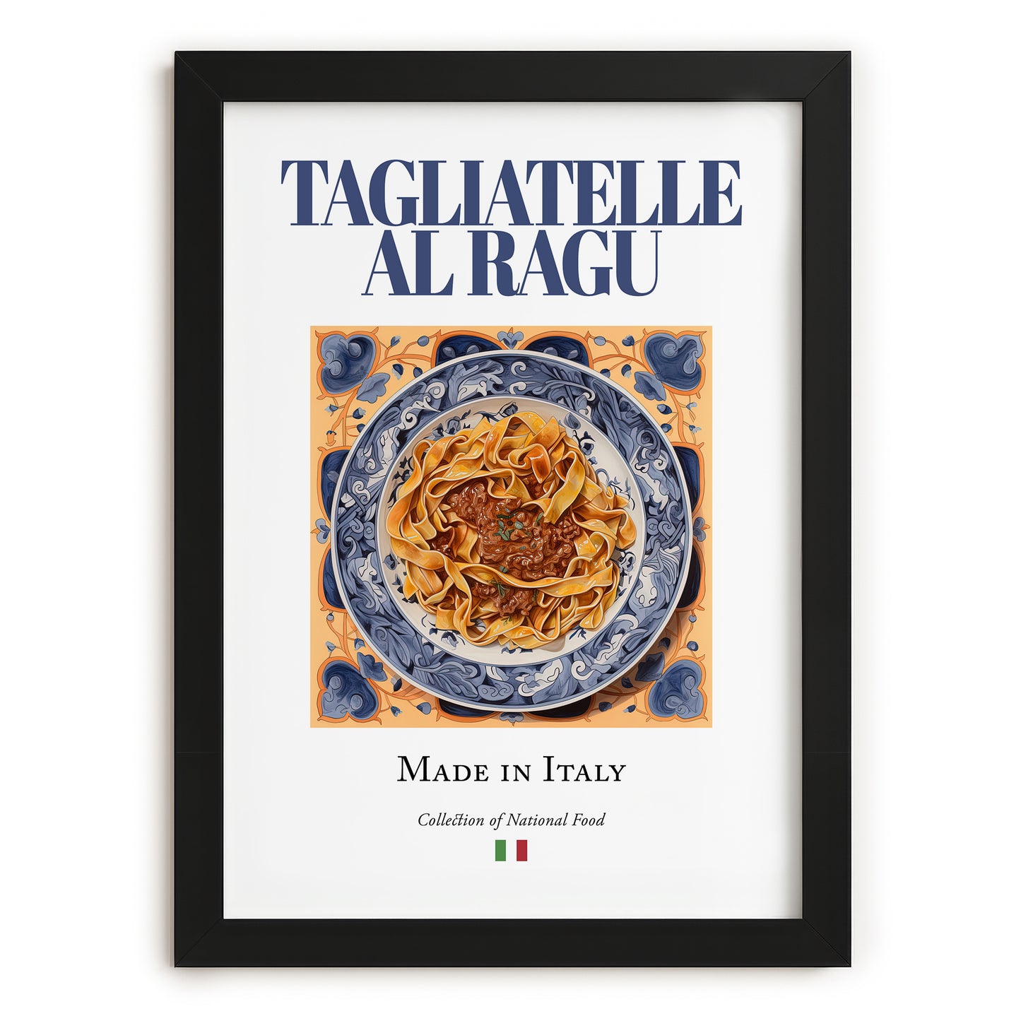 Tagliatelle al Ragu – Italian Pasta, Osteria Print, in sleek black frame