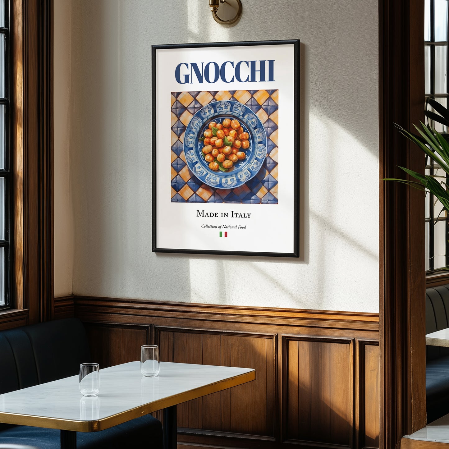 Gnocchi – Italian Pasta, Trattoria Poster, clean layout with no caption
