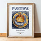 Panettone – Italian Dessert Dish, Fine Dining Restaurant Painting, in wooden frame leaning on the floor