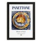 Panettone – Italian Dessert Dish, Fine Dining Restaurant Painting, in sleek black frame