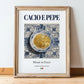 Cacio e Pepe – Italian Pasta, Osteria Illustration, in wooden frame leaning on the floor
