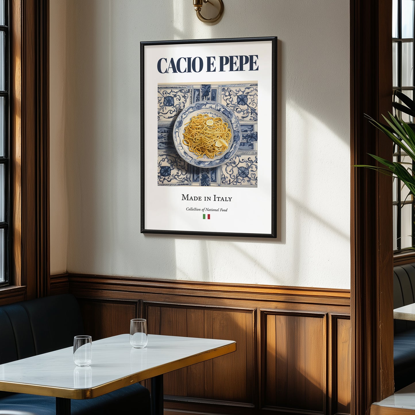 Cacio e Pepe – Italian Pasta, Osteria Illustration, clean layout with no caption