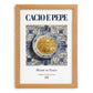 Cacio e Pepe – Italian Pasta, Osteria Illustration, set in oak frame