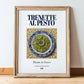 Trenette al Pesto – Italian Pasta, Trattoria Wall Art, in wooden frame leaning on the floor