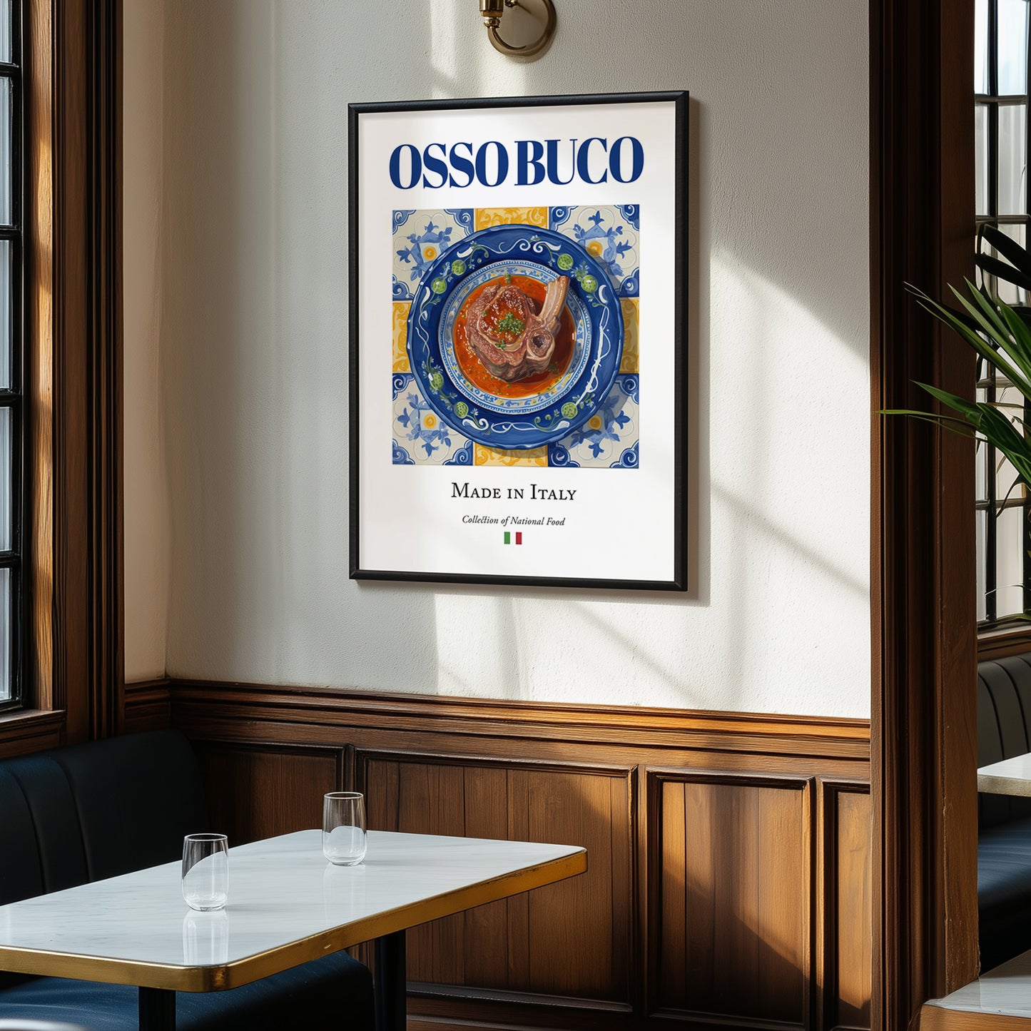 Osso Buco – Italian Meat Dish, Tavern Poster, clean layout with no caption