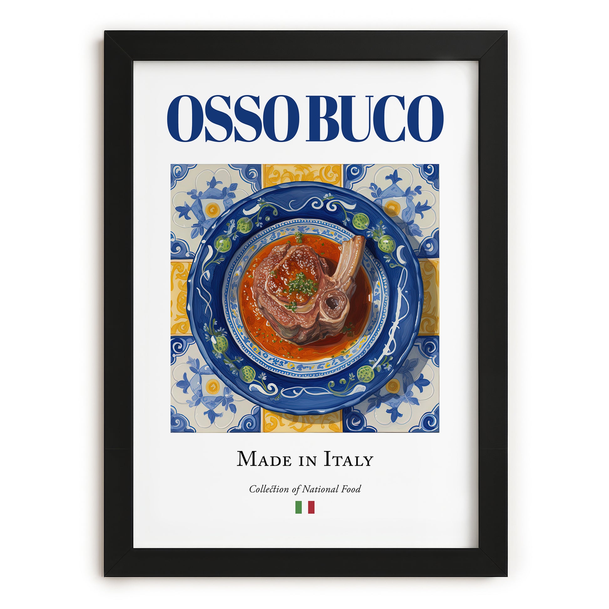 Osso Buco – Italian Meat Dish, Tavern Poster, in sleek black frame