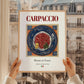Carpaccio – Italian Meat Dish, Restaurant Poster, styled in a charming Paris street view