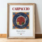 Carpaccio – Italian Meat Dish, Restaurant Poster, in wooden frame leaning on the floor