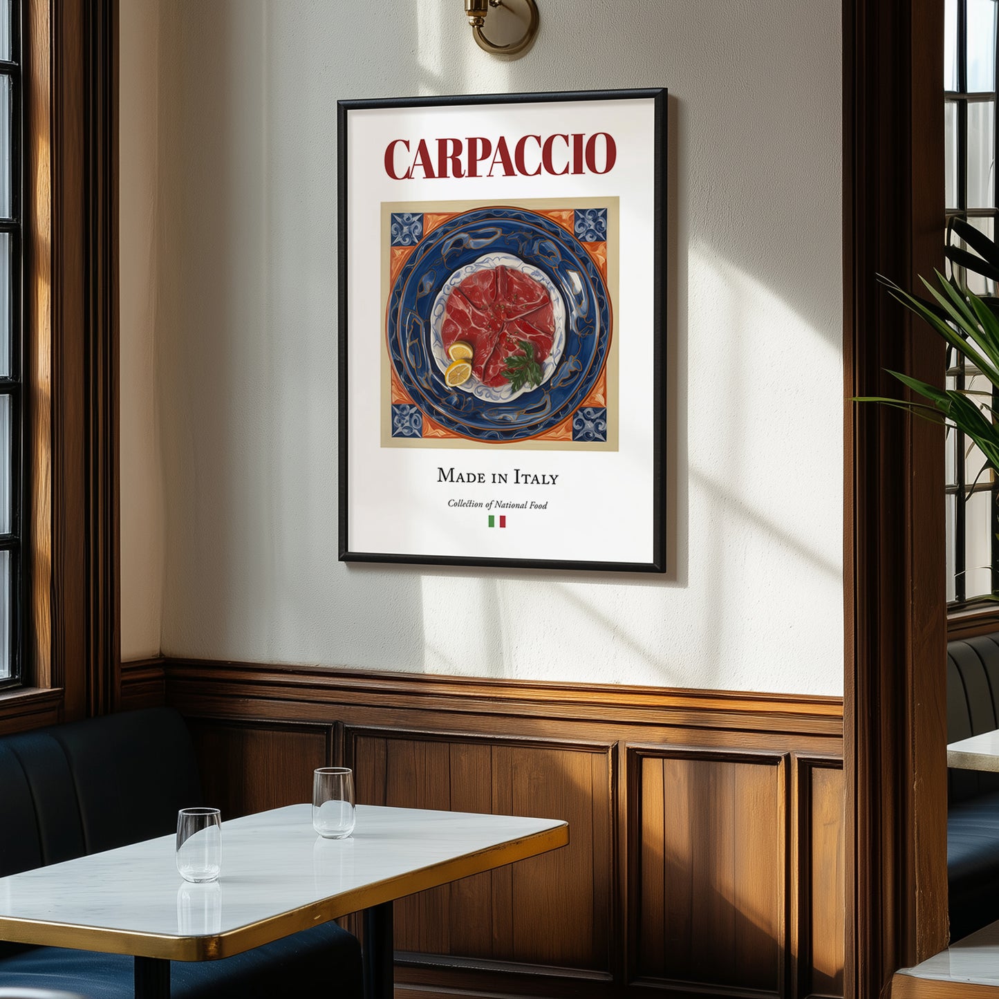 Carpaccio – Italian Meat Dish, Restaurant Poster, clean layout with no caption