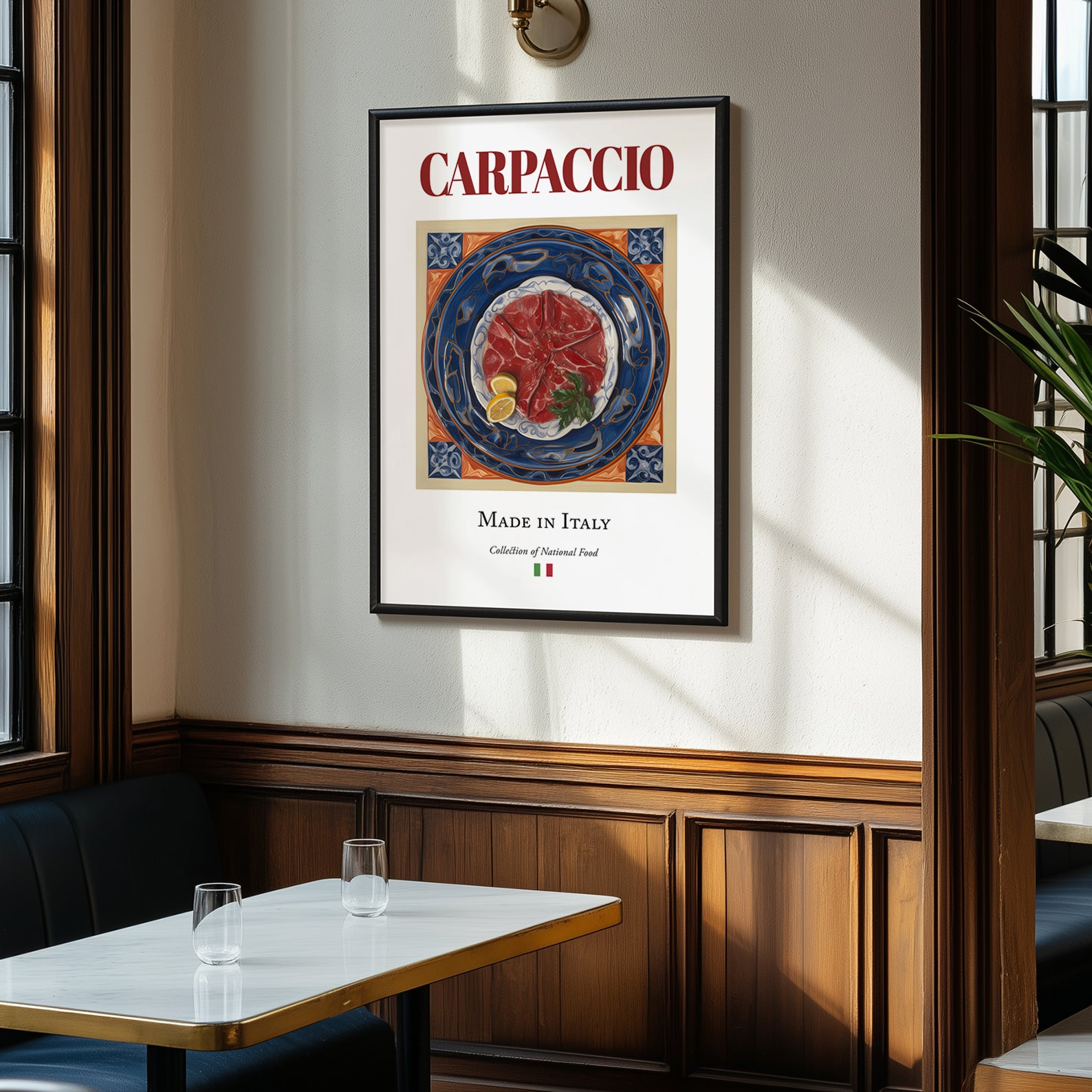 Carpaccio – Italian Meat Dish, Restaurant Poster, clean layout with no caption