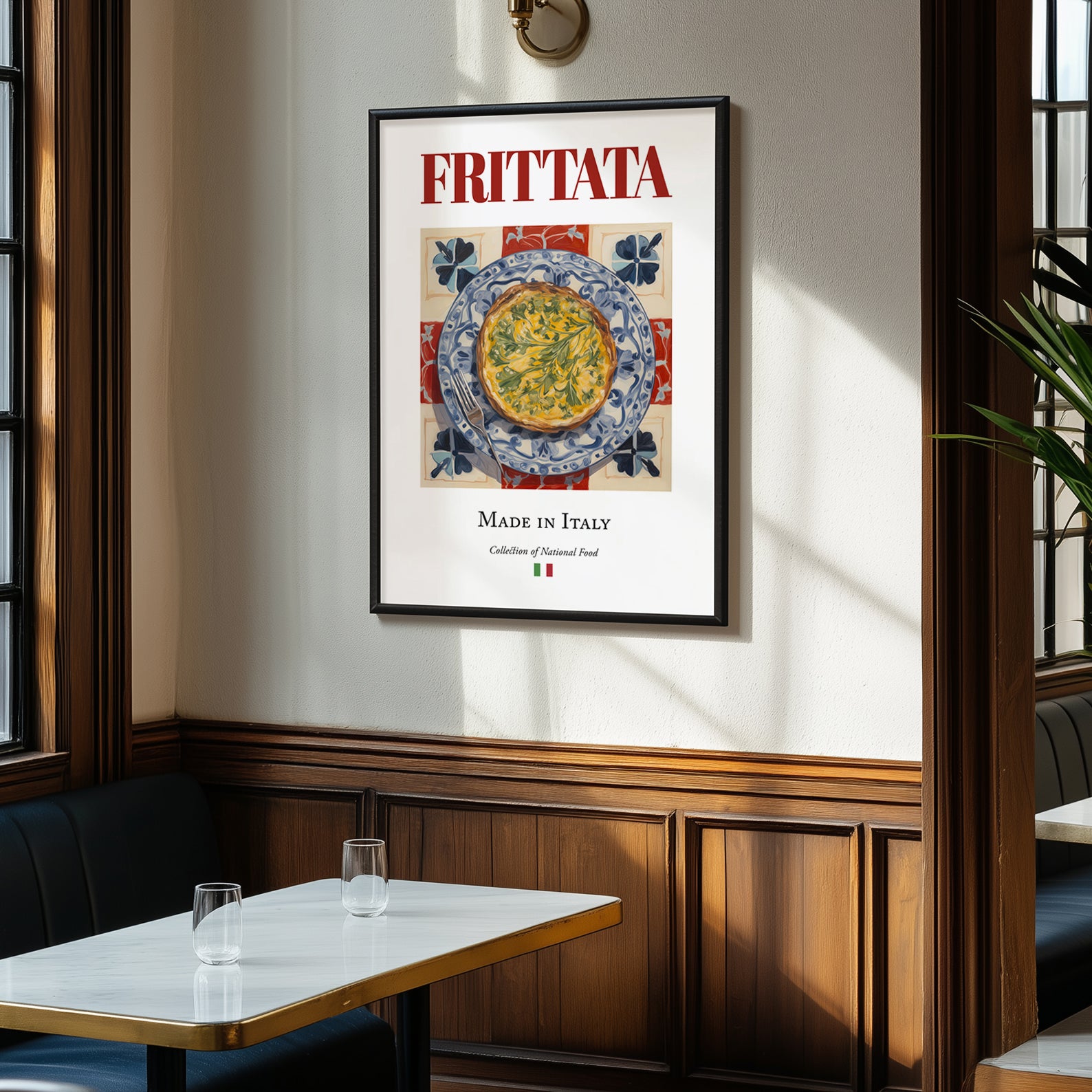 Frittata – Italian Snack Dish, Farmhouse Kitchen Print, clean layout with no caption