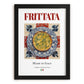 Frittata – Italian Snack Dish, Farmhouse Kitchen Print, in sleek black frame