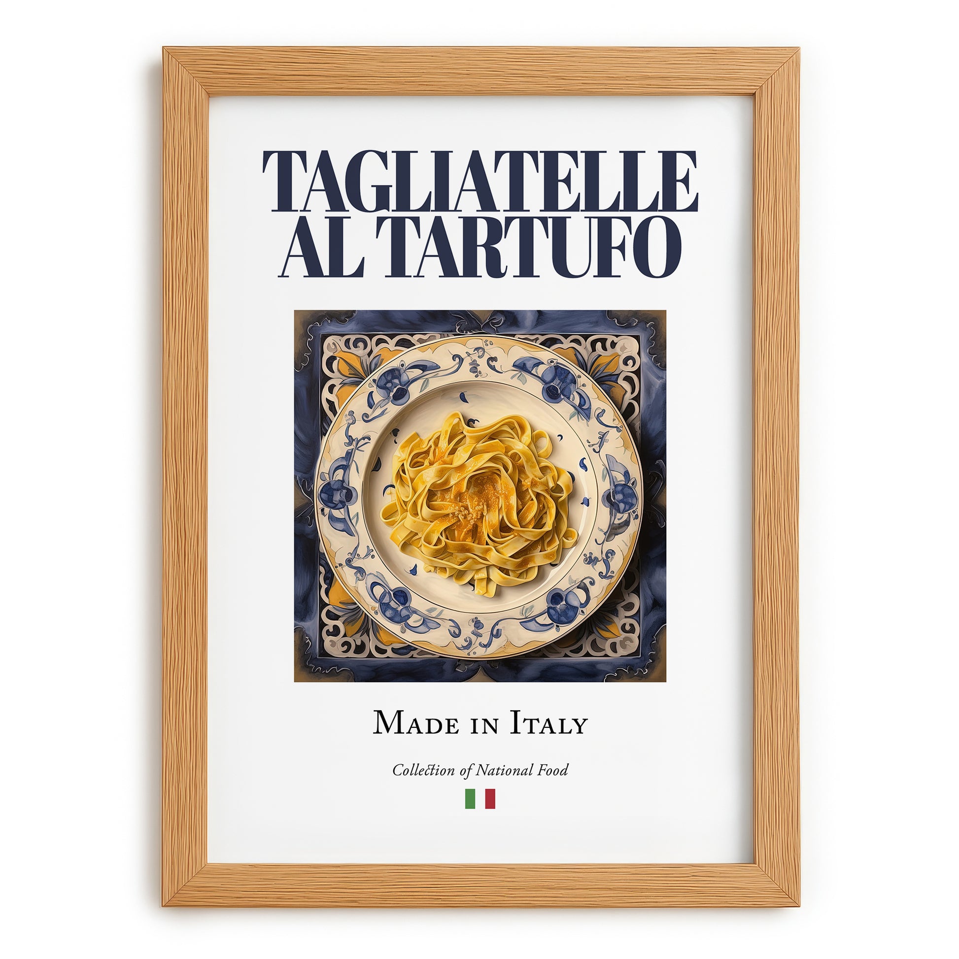 Tagliatelle al Tartufo – Italian Pasta, Osteria Still Life, set in oak frame