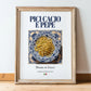 Pici Cacio e Pepe – Italian Pasta, Trattoria Wall Decor, in wooden frame leaning on the floor
