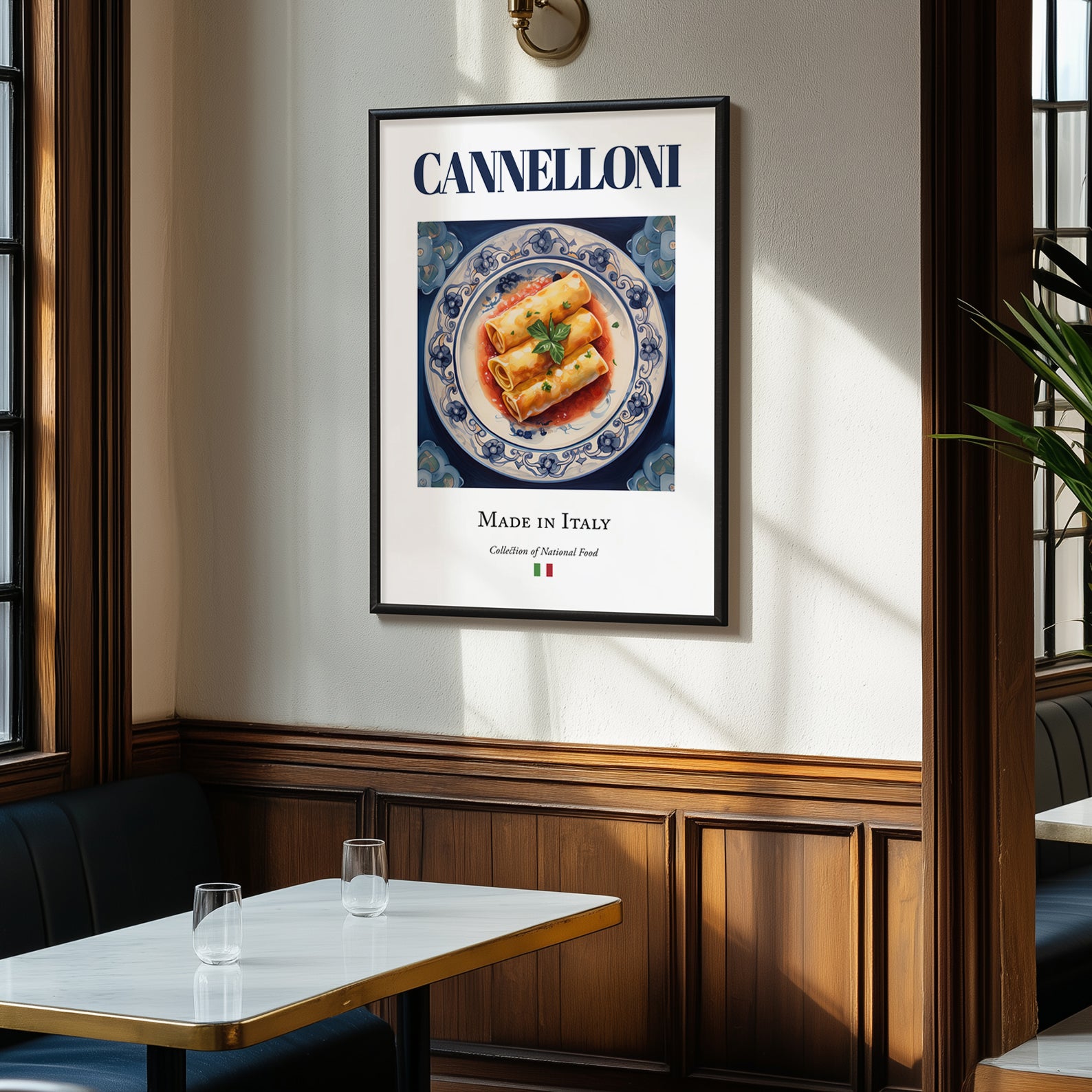 Cannelloni – Italian Pasta, Trattoria Poster, clean layout with no caption