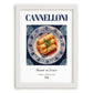 Cannelloni – Italian Pasta, Trattoria Poster, placed in minimal white frame
