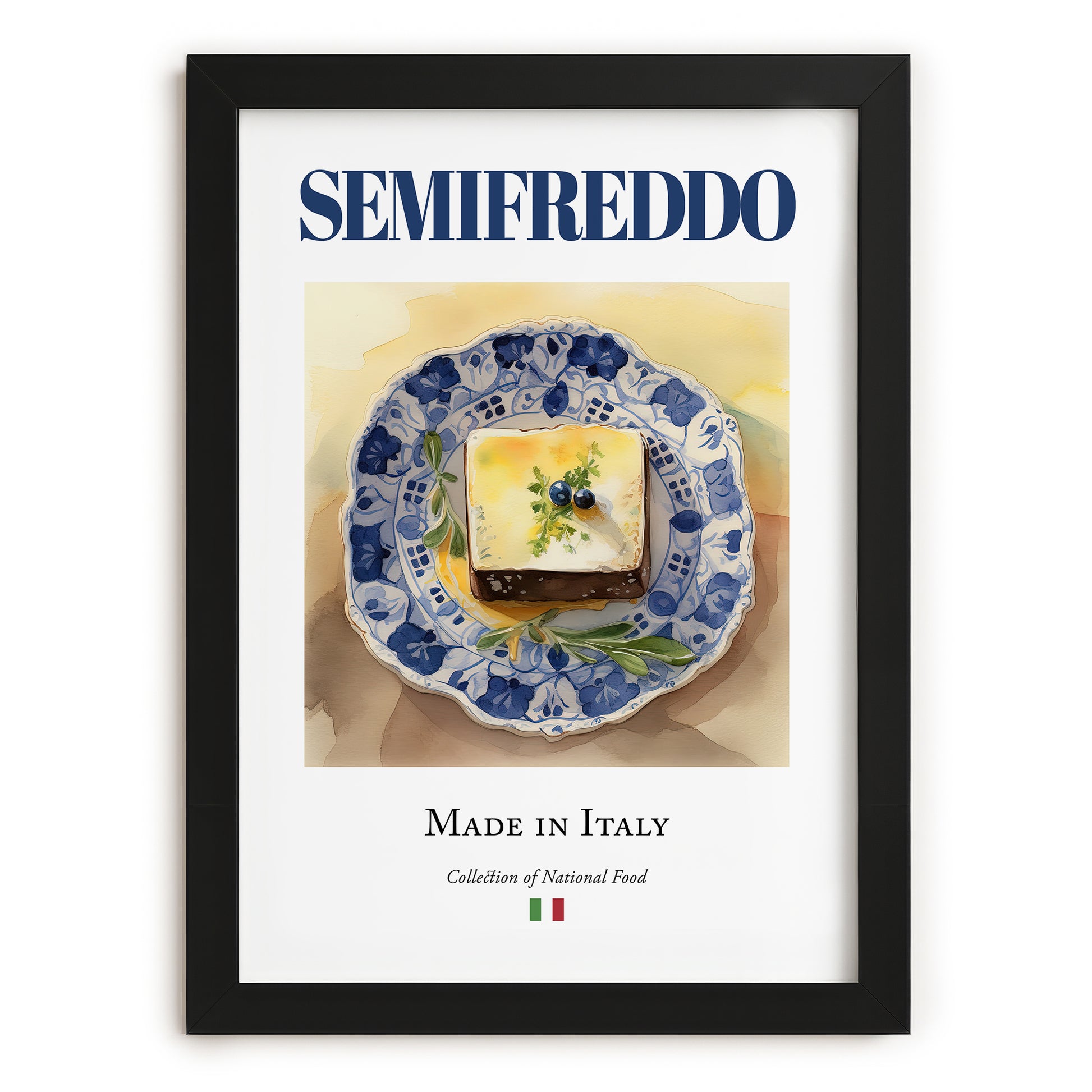 Semifreddo – Italian Dessert Dish, Restaurant Painting, in sleek black frame