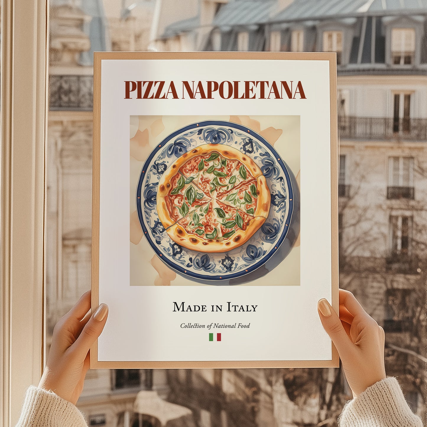 Neapolitan-Style Pizza – Italian Pizza, Ristorante Poster, styled in a charming Paris street view