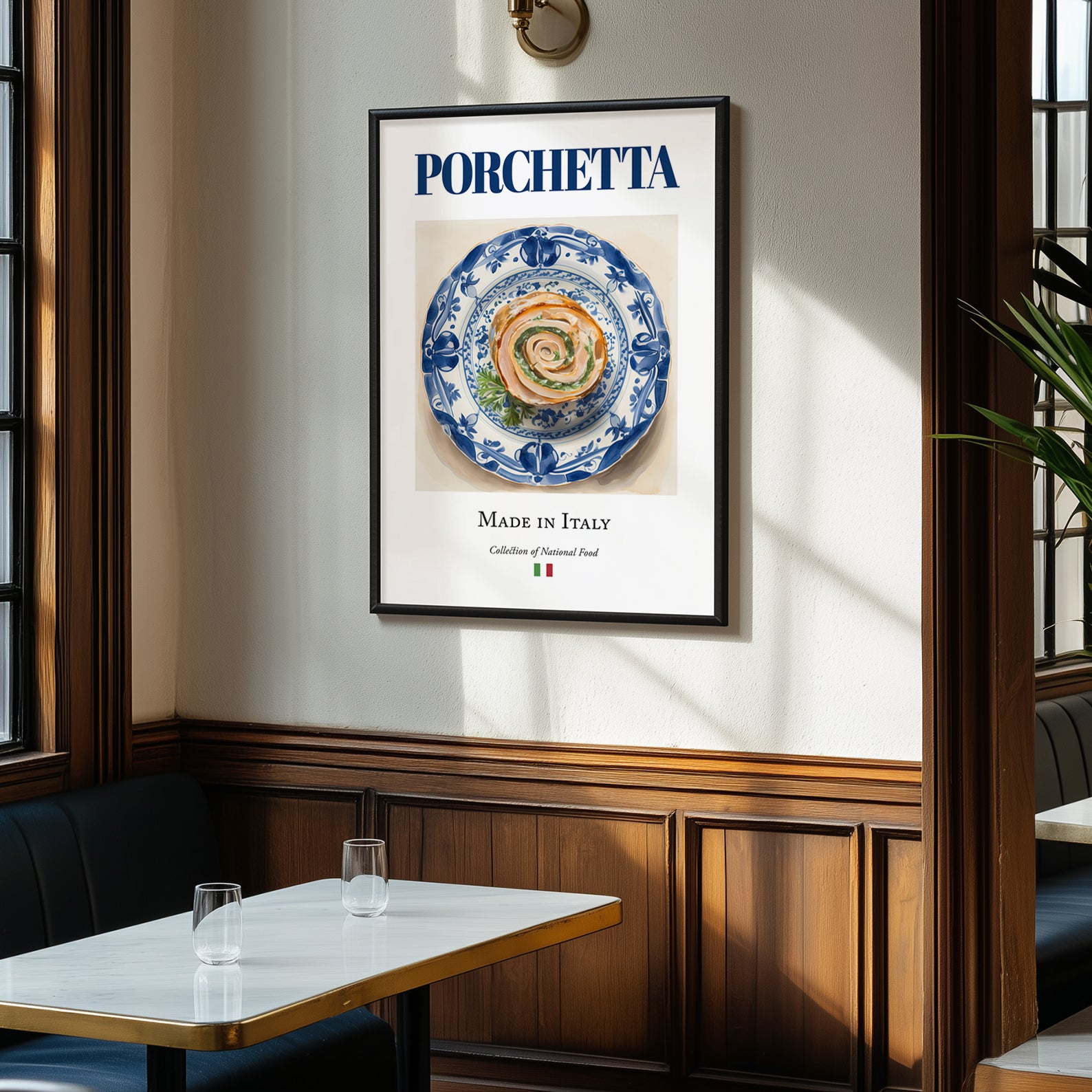 Porchetta – Italian Meat Dish, Tavern Print, clean layout with no caption