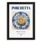 Porchetta – Italian Meat Dish, Tavern Print, in sleek black frame